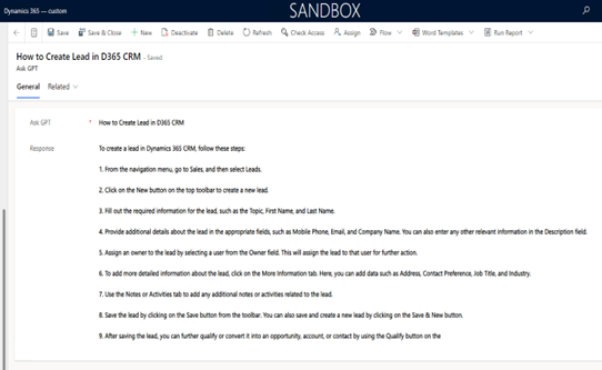 How to Create a Lead in D365 CRM