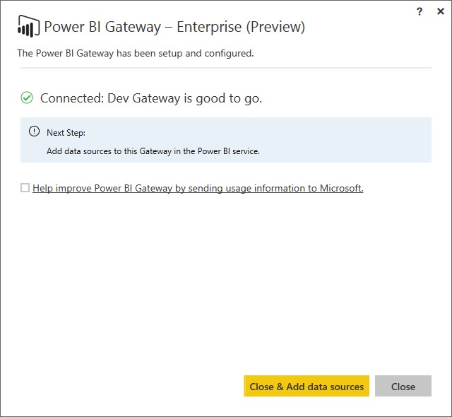 Connect a gateway