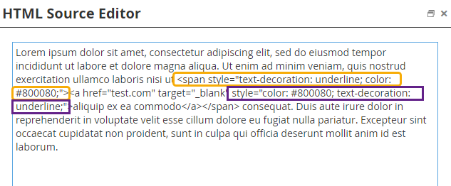 Screenshot of HTML Source Editor