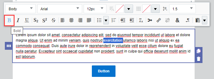Screenshot of Eloqua WYSIWYG editor