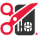 Scissors cutting credit card icon