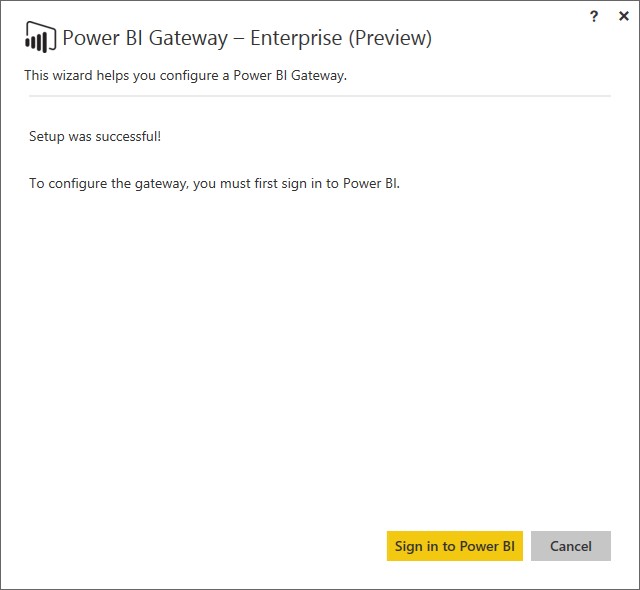 Sign in to power BI