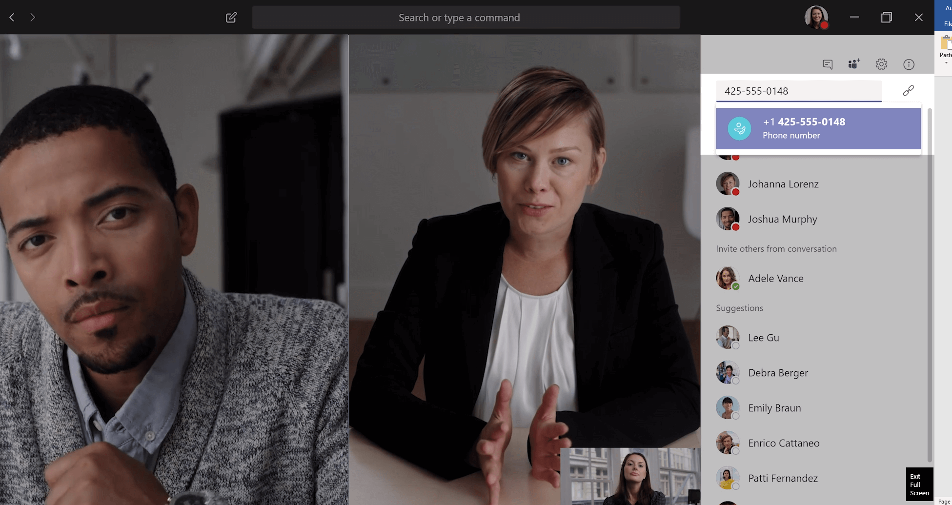 How to add users within a Microsoft Teams meeting