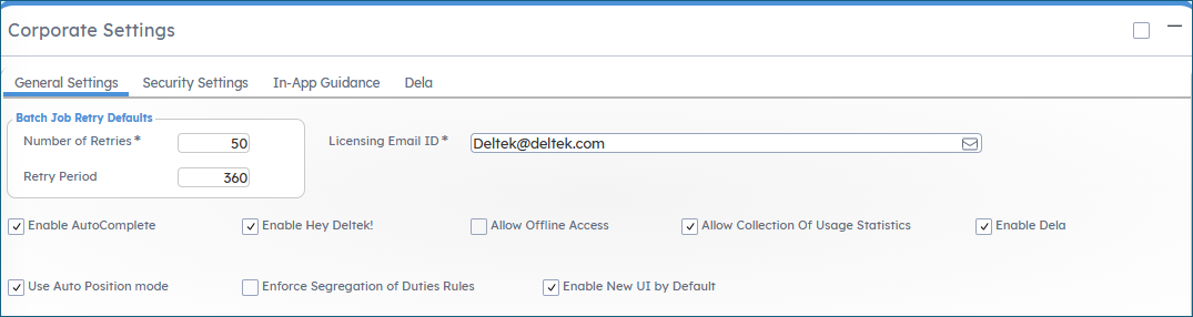 Corporate setting sub task