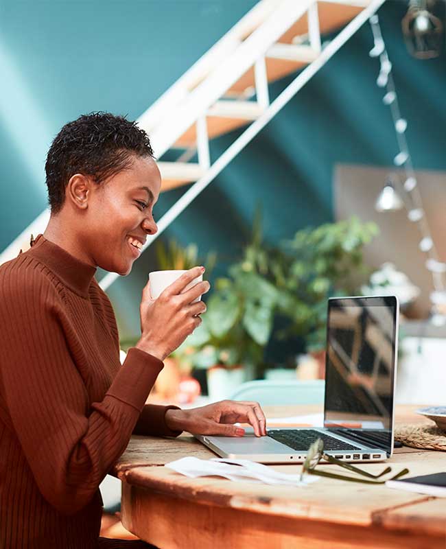 woman working on a laptop
