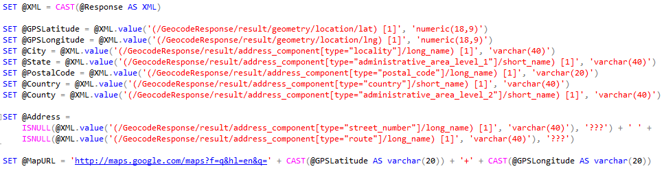 SQL code screenshot