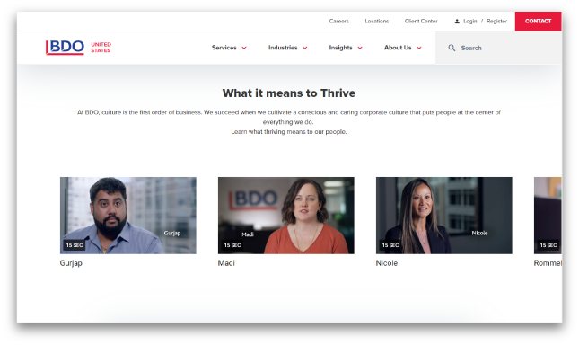 Thrive page screenshot