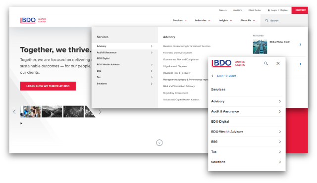 BDO homepage screenshot