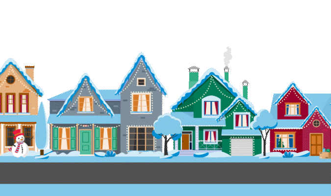 GIF illustration of deliveries to houses..