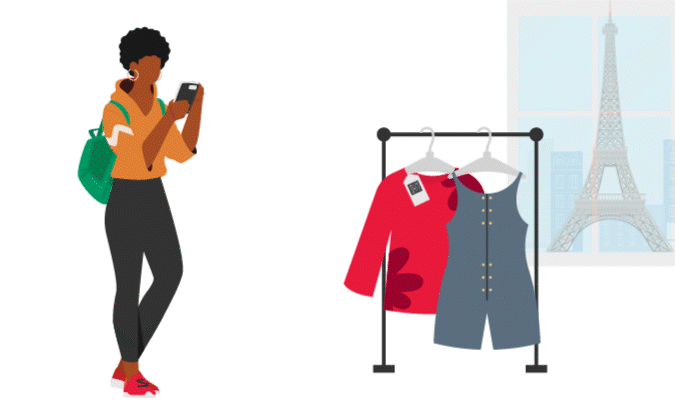 A woman shopping.
