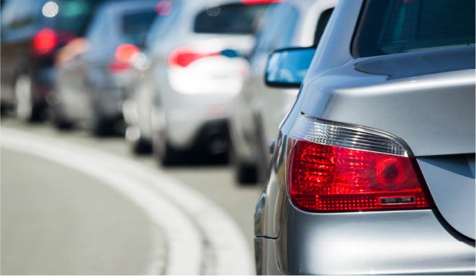 Cars waiting in traffic