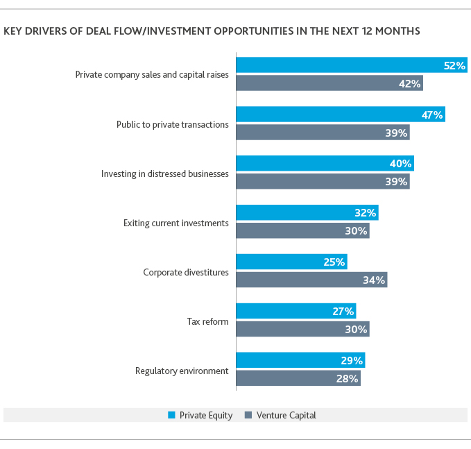 Graph of key drivers of deal flow/investment opportunities in the next 12 months