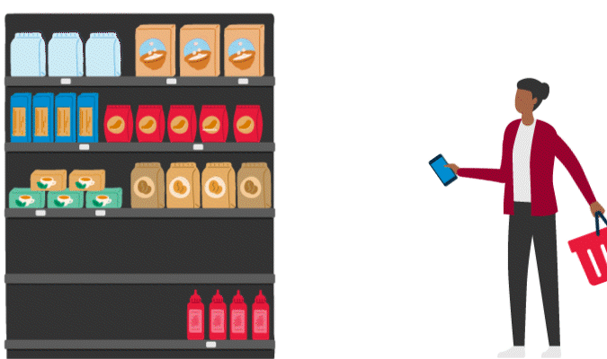 GIF illustration of an AI shopping experience