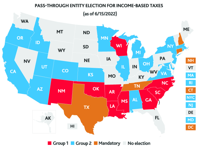 TAX_SALT-Alert-PTE-Map_6-16-22.jpg Pass-through Entity Election for Income-based Taxes