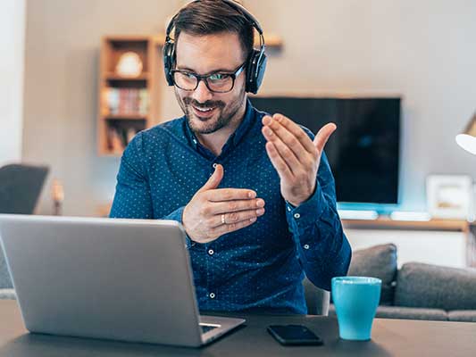 man working on a laptop