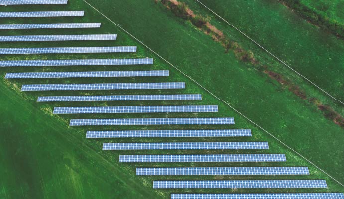 Solar panels being used for sustainable energy