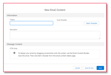 New Email Content layout in Pardot Lightening