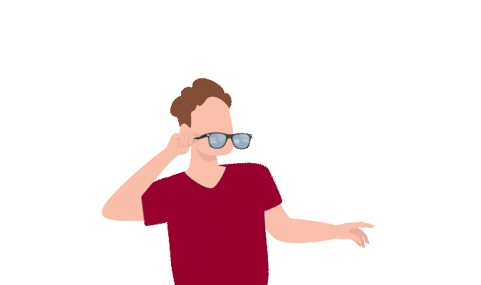 GIF a man putting on virtual glasses