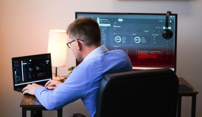 Professional seated at a desk and driving innovation