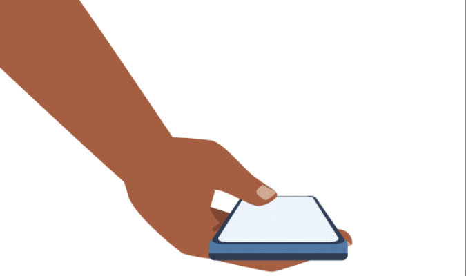 GIF illustrated image of a 3D hologram on a mobile device