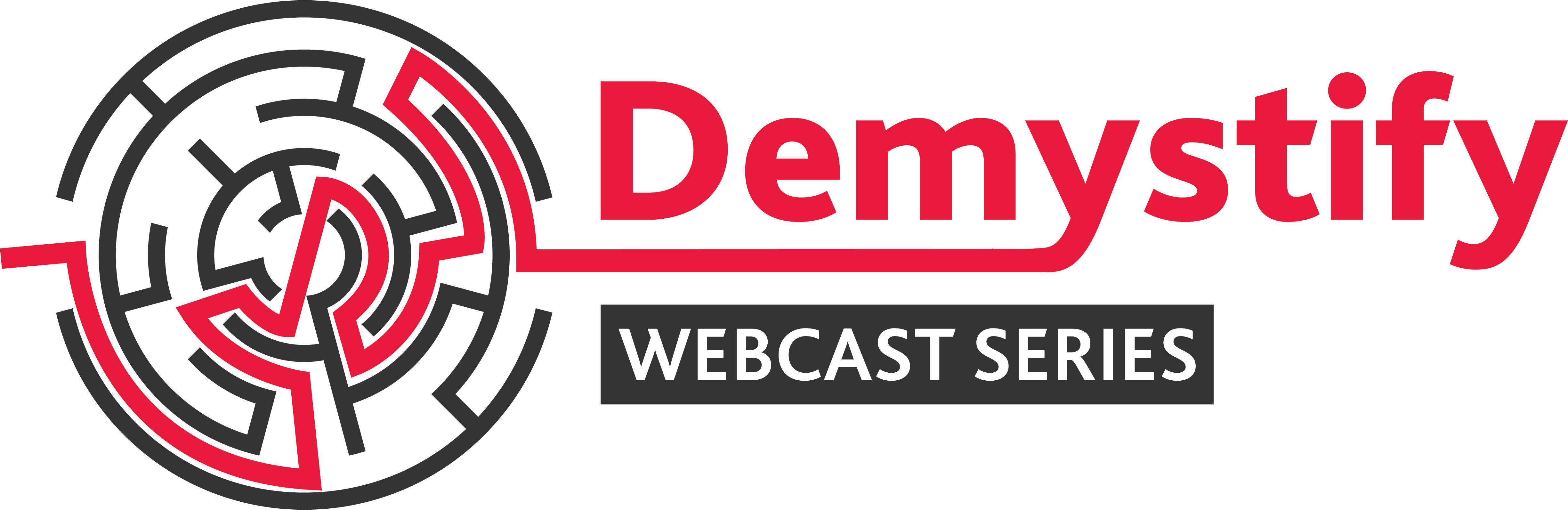 Demystify Webcast Series logo.