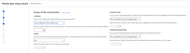 Microsoft Dynamics 365 scope of plan