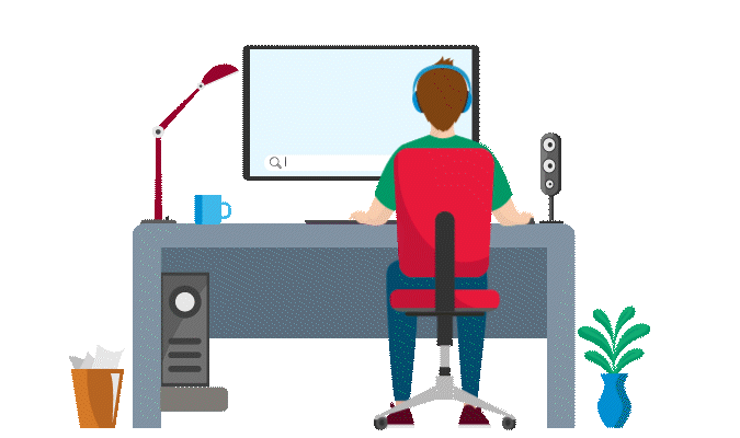 GIF Person in front of Screen