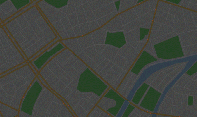 GIF illustration of a map showcasing a route with different location stops