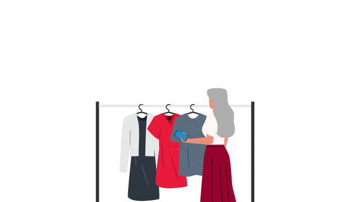 GIF of RFID tags assisting shoppers