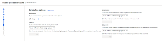 Microsoft Dynamics 365 scheduling options