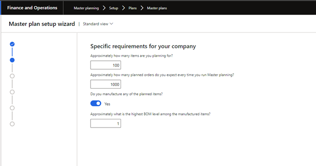 Microsoft Dynamics 365 setup wizard