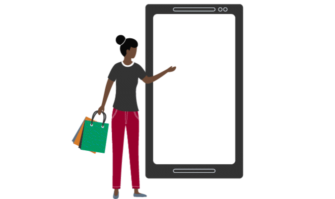 GIF illustration of in-store digital augmentation