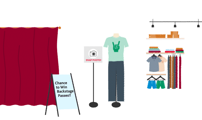 GIF of a person walking through a store