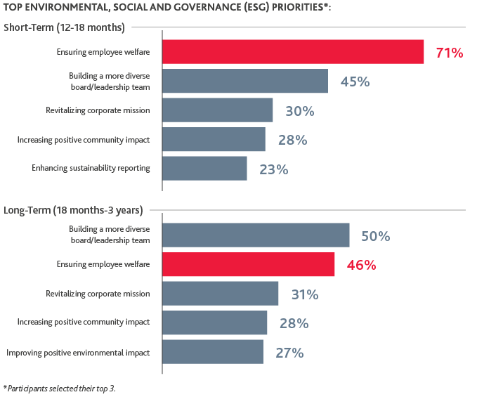 Chart of the Top Environmental, Social and Governance Priorities