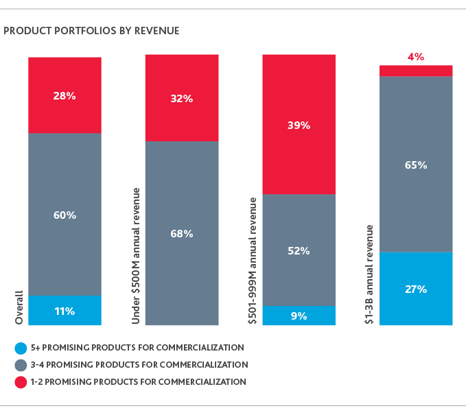 Chart depicting product portfolios by revenue.