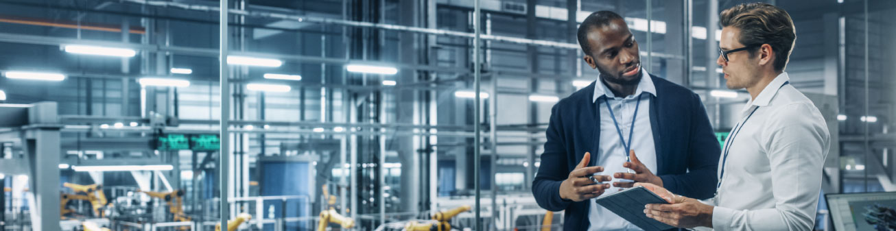 Employees at a manufacturing facility.